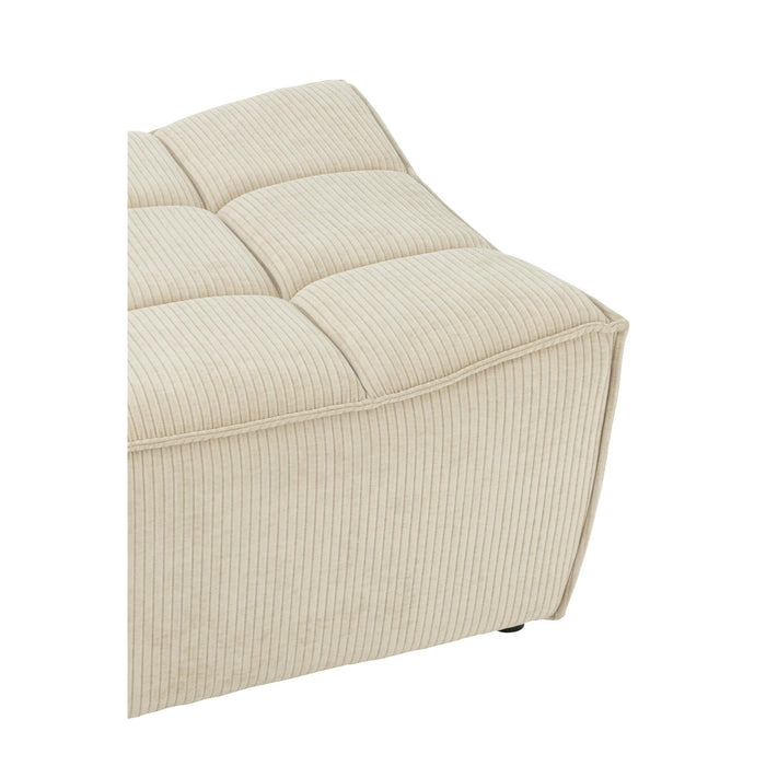 Poef Beige Stof Populierenhout Ottoman 92 cm-Poefs-J-Line