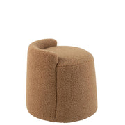 Poef Bruin Bouclé Teddy Rond 40 cm 40x40x38 cm-Poefs-J-Line