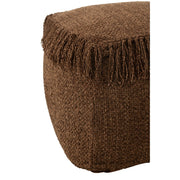 Poef Bruin Viscose Gevlochten Vierkant 55 cm 60x60x35 cm-Poefs-J-Line