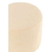 Poef Crème Corduroy Velvet 43 cm 43x43x35 cm-Poefs-J-Line