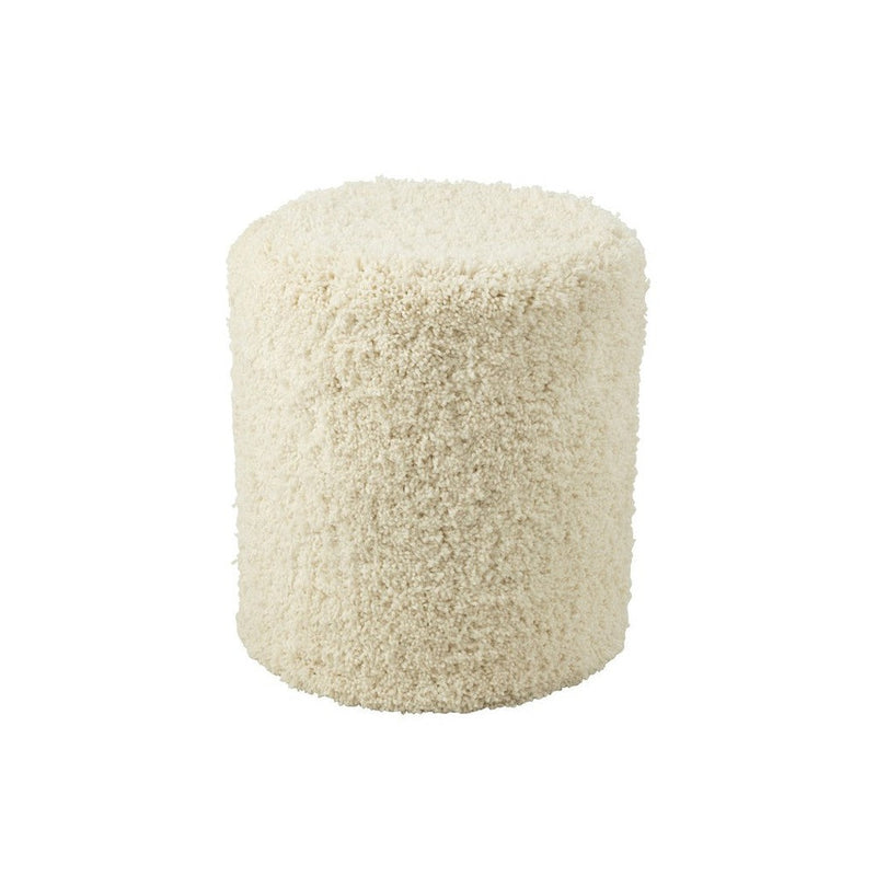 Poef Crème Polyester Cylinder 40 cm 40x40x50 cm-Poefs-J-Line