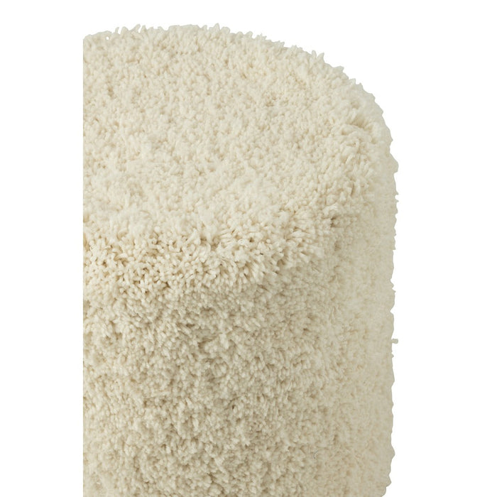 Poef Crème Polyester Cylinder 40 cm-Poefen-J-Line