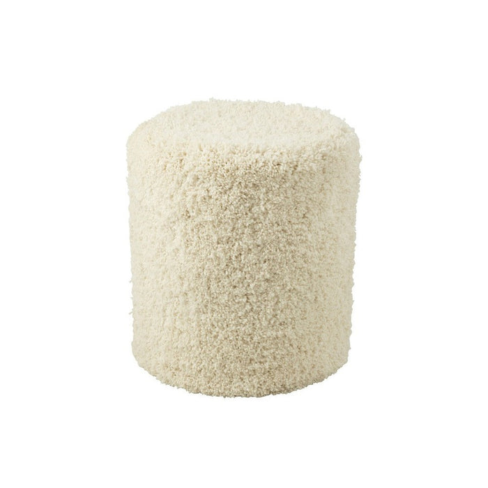 Poef Crème Polyester Cylinder 40 cm-Poefen-J-Line