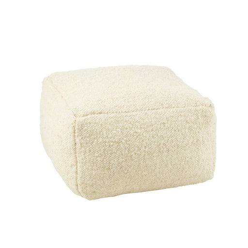 Poef Crème Wol Vierkant J-Line 60 cm-Poefen-J-Line