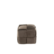 Poef Donkergrijs Stof en Hout 42 cm 42x42x40 cm-Poefs-J-Line