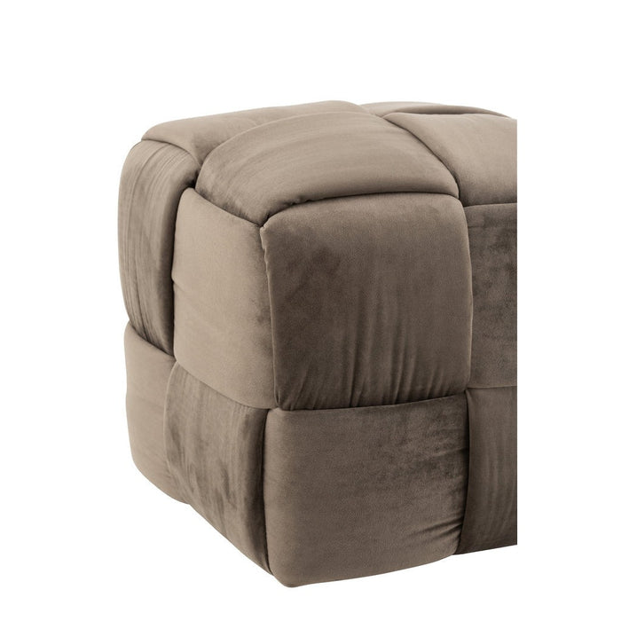 Poef Donkergrijs Stof en Hout 42 cm-Poefs-J-Line
