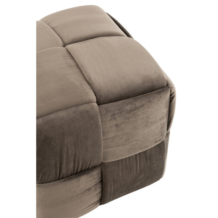Poef Donkergrijs Stof en Hout 42 cm-Poefs-J-Line