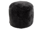 Poef Donkergrijs Textile Rond 57 cm 57x57x47 cm-Poefs-J-Line