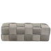 Poef Grijs Stof en Multiplex Hout 42 cm-Poefs-J-Line