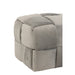 Poef Grijs Stof en Multiplex Hout 42 cm-Poefs-J-Line
