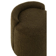Poef Groen Bouclé Teddy Rond 40 cm 40x40x38 cm-Poefs-J-Line