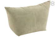 Poef Groen Leer en Katoen 45 cm 45x80x54 cm-Poefs-J-Line