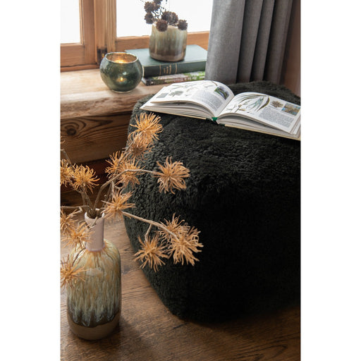 Poef Groen Textile Schapenvacht 56 cm-Poefen-J-Line