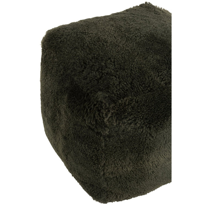 Poef Groen Textile Schapenvacht 56 cm-Poefen-J-Line