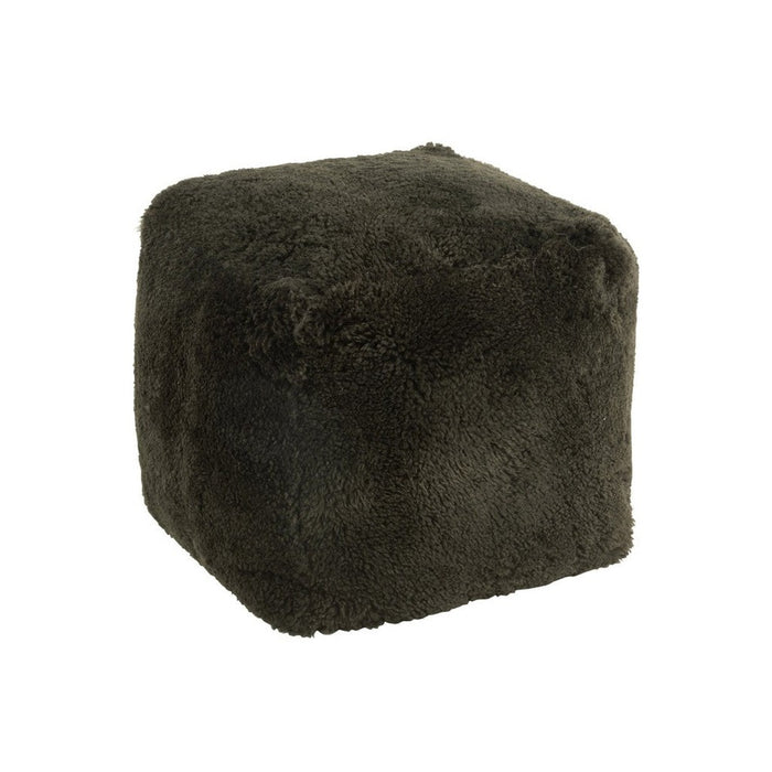 Poef Groen Textile Schapenvacht 56 cm-Poefen-J-Line