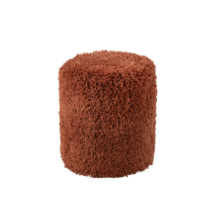 Poef Koper Eucalyptus Shaggy 40 cm-Poefen-J-Line