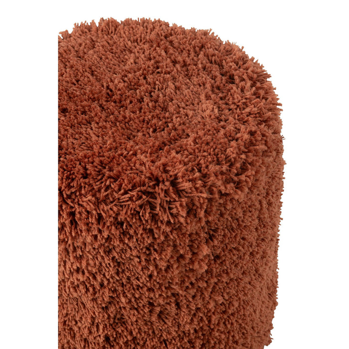 Poef Koper Eucalyptus Shaggy 40 cm-Poefen-J-Line