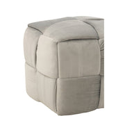 Poef Lichtgrijs Stof en Hout 42 cm 42x42x40 cm-Poefs-J-Line