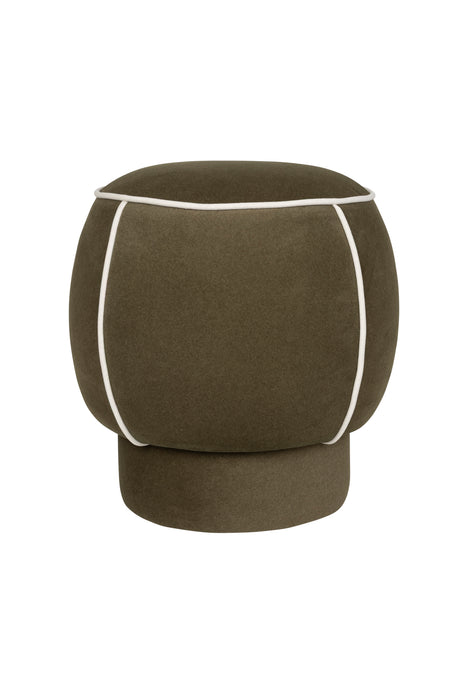 Poef Marina Polyester, Hout Groen Ø45x48 cm-Krukken-Creating Home