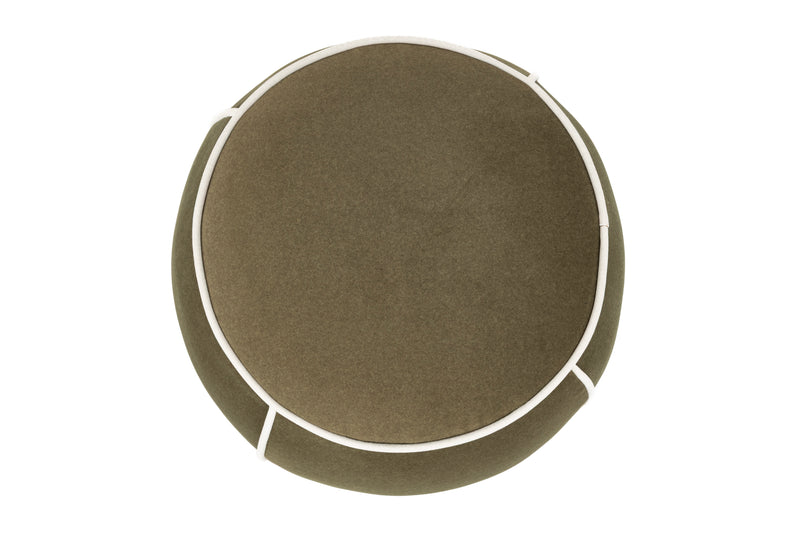 Poef Marina Polyester, Hout Groen Ø45x48 cm-Krukken-Creating Home