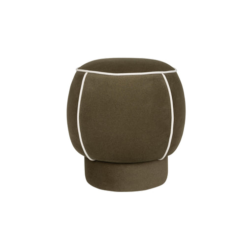 Poef Marina Polyester, Hout Groen Ø45x48 cm-Poefs-Creating Home