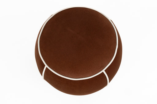 Poef Marina Polyester, Hout Rood Ø45x48 cm-Krukken-Creating Home