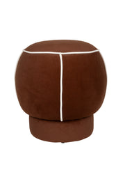 Poef Marina Polyester, Hout Rood Ø45x48 cm-Krukken-Creating Home