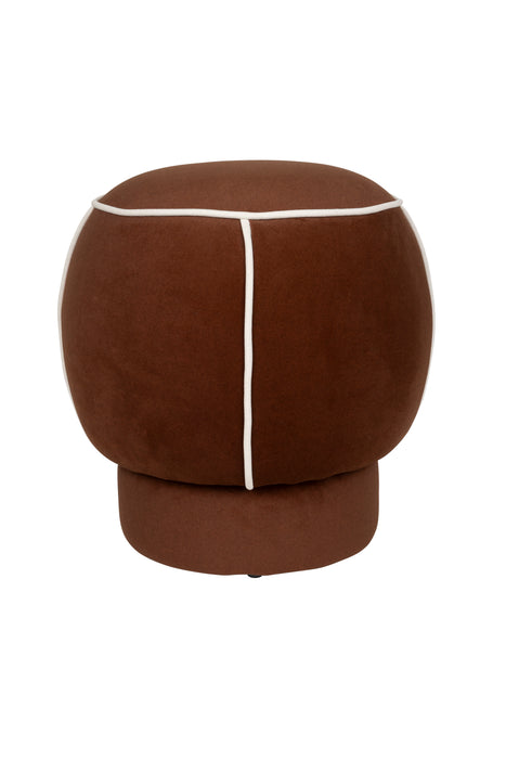 Poef Marina Polyester, Hout Rood Ø45x48 cm-Krukken-Creating Home