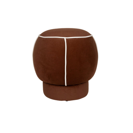 Poef Marina Polyester, Hout Rood Ø45x48 cm-Krukken-Creating Home