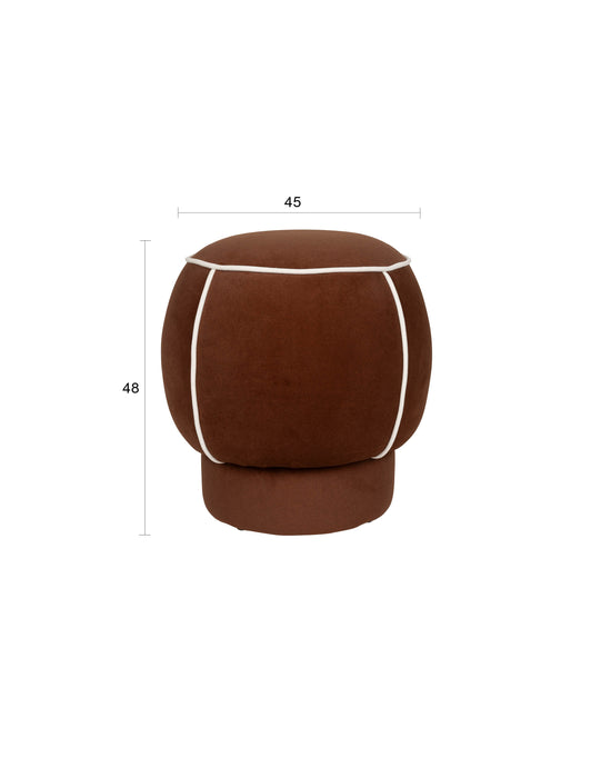 Poef Marina Polyester, Hout Rood Ø45x48 cm-Poefs-Creating Home