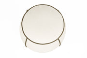 Poef Marina Polyester, Hout Wit Ø45x48 cm-Krukken-Creating Home