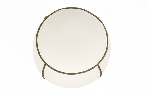 Poef Marina Polyester, Hout Wit Ø45x48 cm-Krukken-Creating Home
