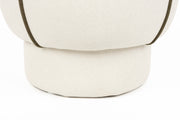 Poef Marina Polyester, Hout Wit Ø45x48 cm-Krukken-Creating Home