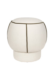 Poef Marina Polyester, Hout Wit Ø45x48 cm-Krukken-Creating Home