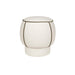 Poef Marina Polyester, Hout Wit Ø45x48 cm-Poefs-Creating Home