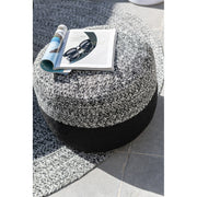Poef Miami Strip Zwart Polyester 50 cm 50x50x35 cm-Poefs-J-Line