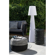 Poef Miami Strip Zwart Polyester 50 cm 50x50x35 cm-Poefs-J-Line