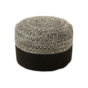 Poef Miami Strip Zwart Polyester 50 cm 50x50x35 cm-Poefs-J-Line
