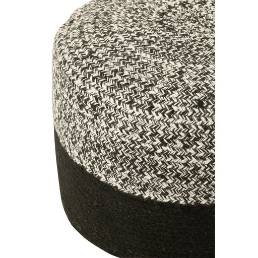 Poef Miami Strip Zwart Polyester 50 cm-Poefen-J-Line