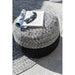 Poef Miami Strip Zwart Polyester 50 cm-Poefen-J-Line