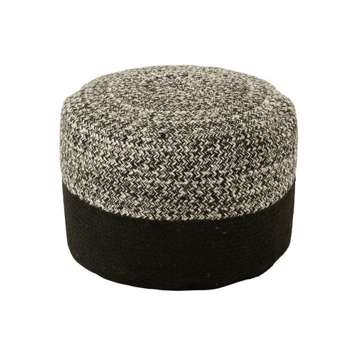 Poef Miami Strip Zwart Polyester 50 cm-Poefen-J-Line