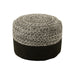 Poef Miami Strip Zwart Polyester 50 cm-Poefs-J-Line