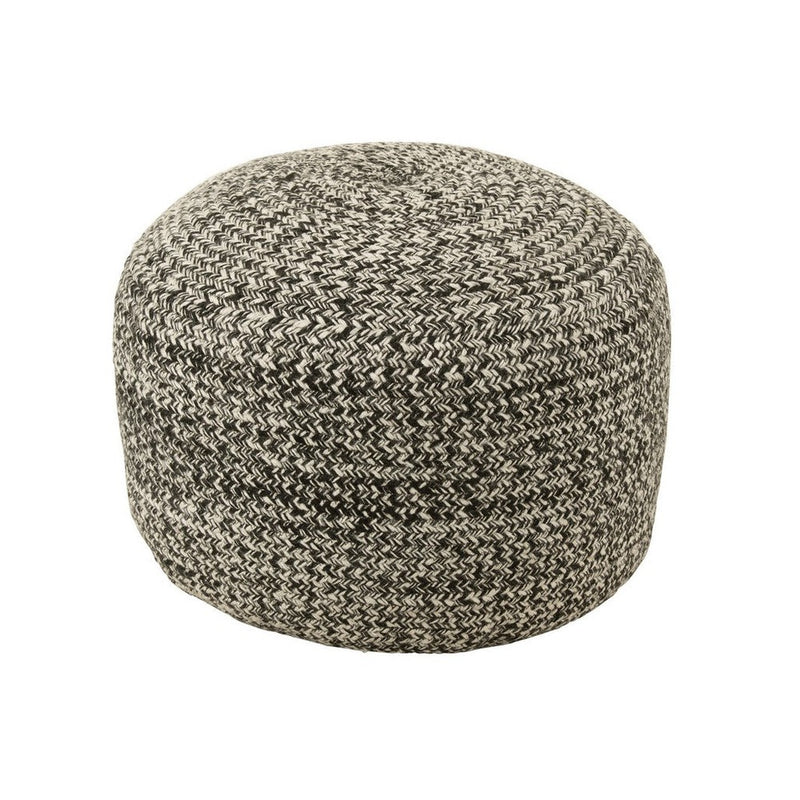 Poef Miami Zwart Polyester 50 cm J-Line 50x50x35 cm-Poefs-J-Line