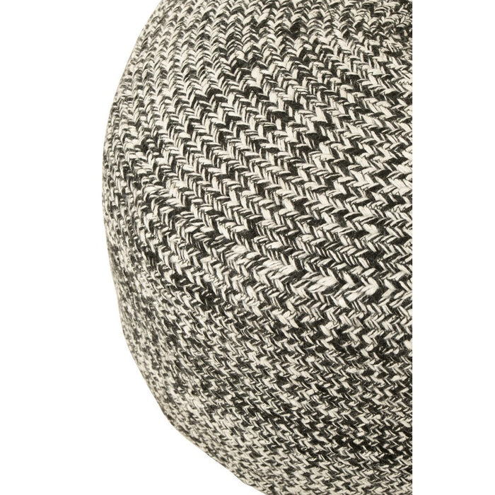 Poef Miami Zwart Polyester 50 cm J-Line-Poefen-J-Line