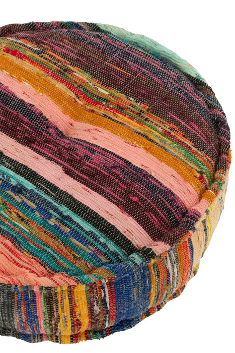Poef Mix Katoen Chindo Rond 55 cm 55x55x20 cm-Poefs-J-Line