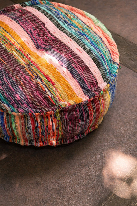 Poef Mix Katoen Chindo Rond 55 cm 55x55x20 cm-Poefs-J-Line