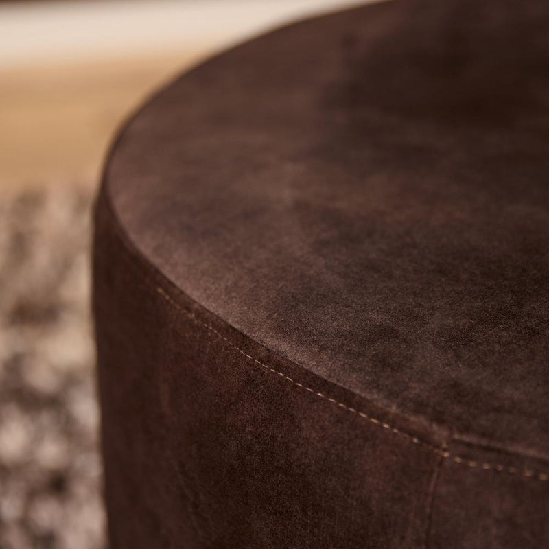 Poef MySofa Poef | Rond | 60 cm | Adore 108 | Bruin 60x60x32 cm-Poefs-Starfurn