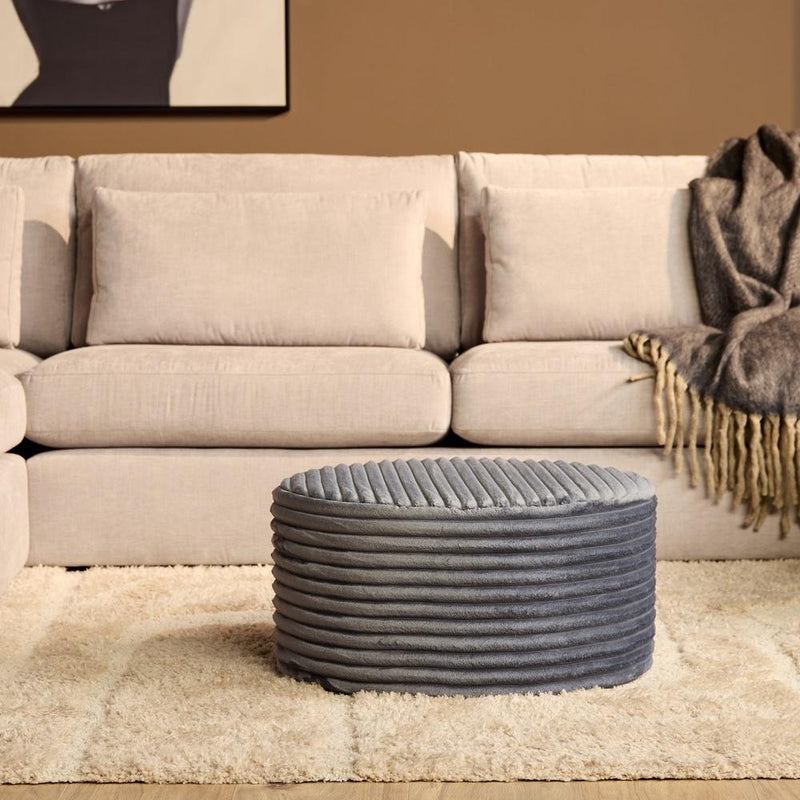 Poef MySofa Poef | Rond | 60 cm | Tilia 85 | Antraciet-Poefs-Starfurn