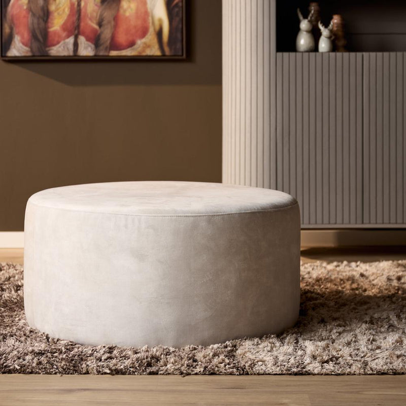Poef MySofa Poef | Rond | 80 cm | Adore 102 | Crème 80x80x39 cm-Poefs-Starfurn
