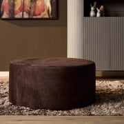 Poef MySofa Poef | Rond | 80 cm | Adore 108 | Bruin 80x80x39 cm-Poefs-Starfurn